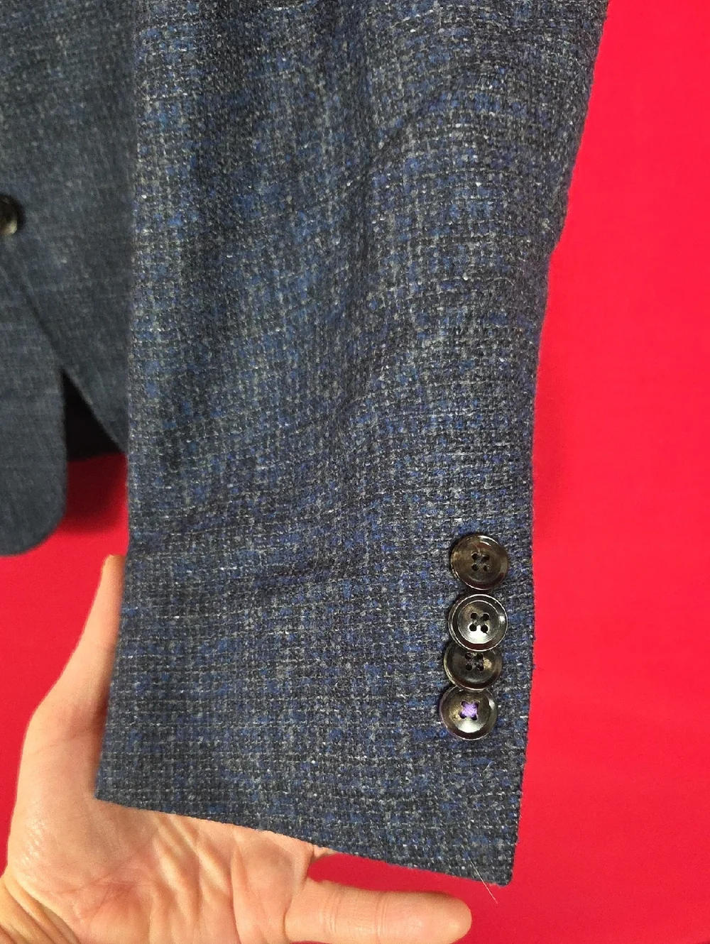 TED BAKER Endurance Blazer Wool Silk Blend Blue Mens Size 42 Regular